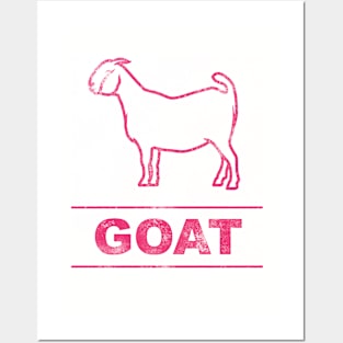 GOAT in Vintage Distressed Text Posters and Art